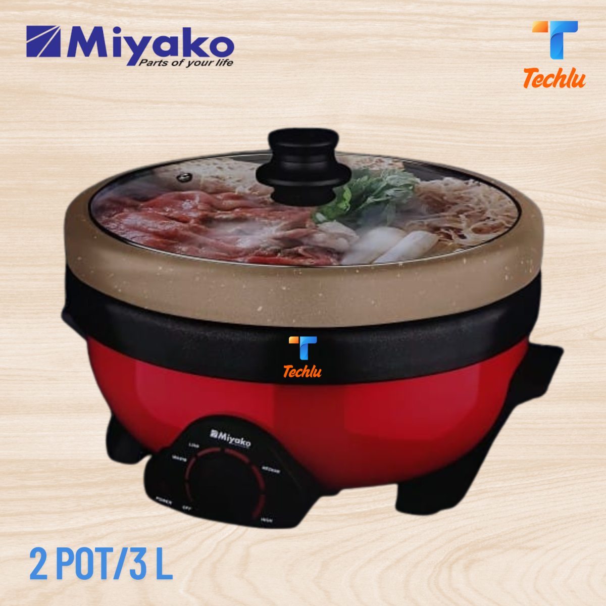 3 liter 2 pot Miyako curry cookermiyako multi cooker (1)