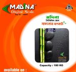 Madina brand Slim fit body Maximum weight: 180KG/400LB= Display: LCD display Size: 260x260x25mm Unit: KG/ G Scale value: 50G Material: Tempered glass Smart power on: Immediate auto power on as soon as you step on the scale Smart power off: Auto power off in 10 seconds as soon as you step off the scale